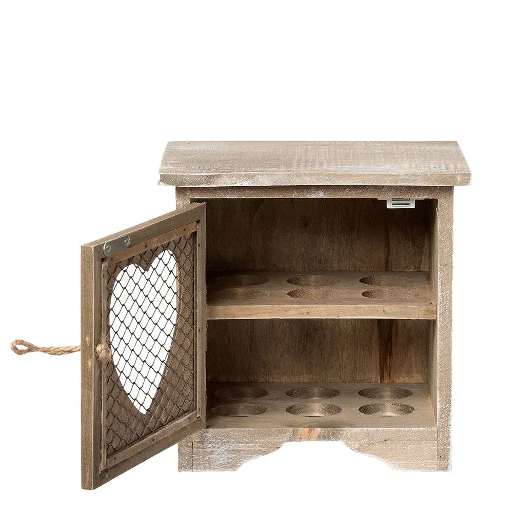 Boîte d'oeuf 19x14x19 cm Brun Brown Wood Heart Oeuf Oeuf Clayre & Eef.