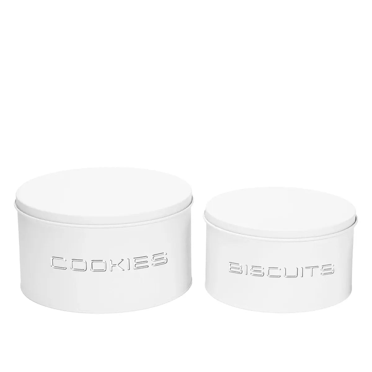 Boîtes à cookies et biscuits blanches et argentées - lot de 2 AULICA