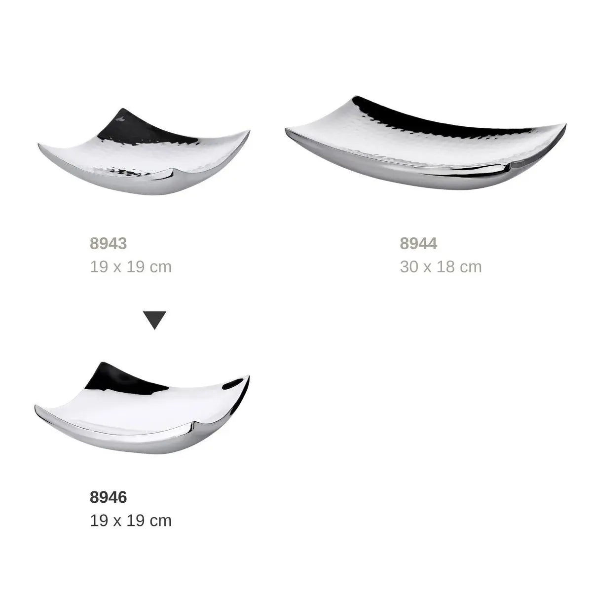 Bol Dallas (19 x 19 cm) carré, acier inoxydable hautement poli, bol décoratif, coupe à fruits EDZARD-SHOP.com