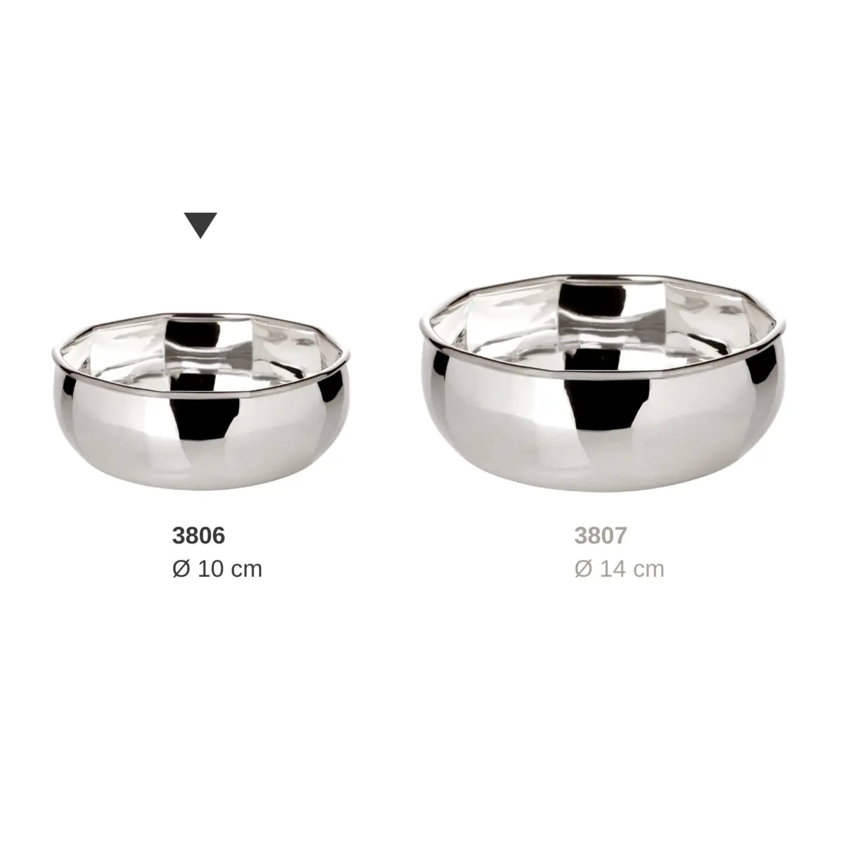 Bol EDZARD, bol décoratif, bol de service Dix, 10 faces, lourd argenté, diamètre 10 cm, hauteur 4 cm EDZARD-SHOP.com