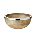 Bol Grace (Ø 20 cm), bois de manguier avec bord en acier inoxydable EDZARD-SHOP.com