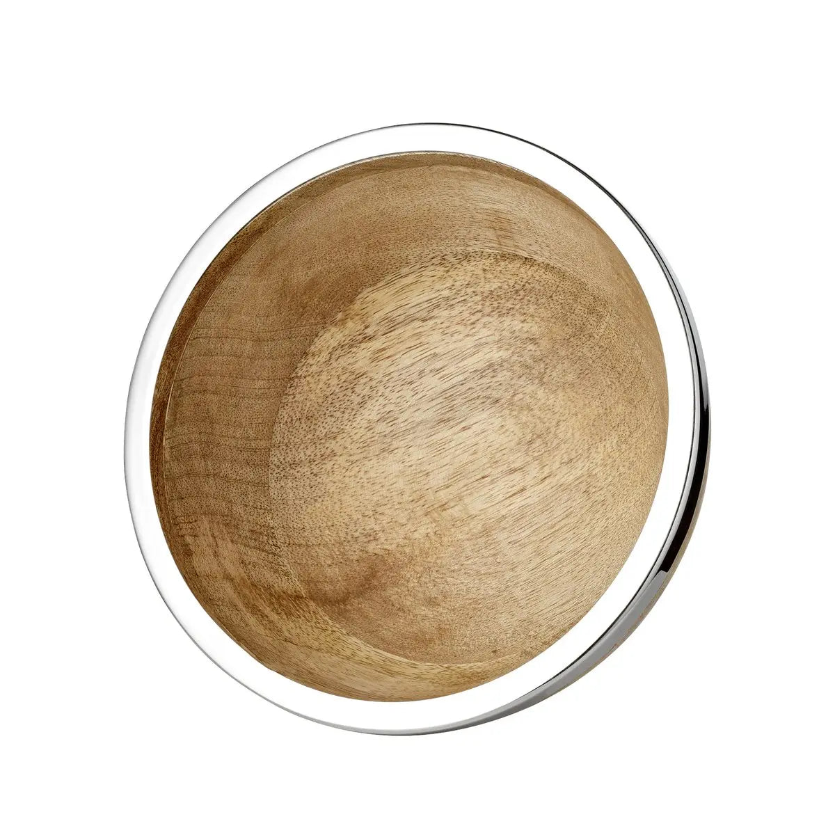 Bol Grace (Ø 20 cm), bois de manguier avec bord en acier inoxydable EDZARD-SHOP.com