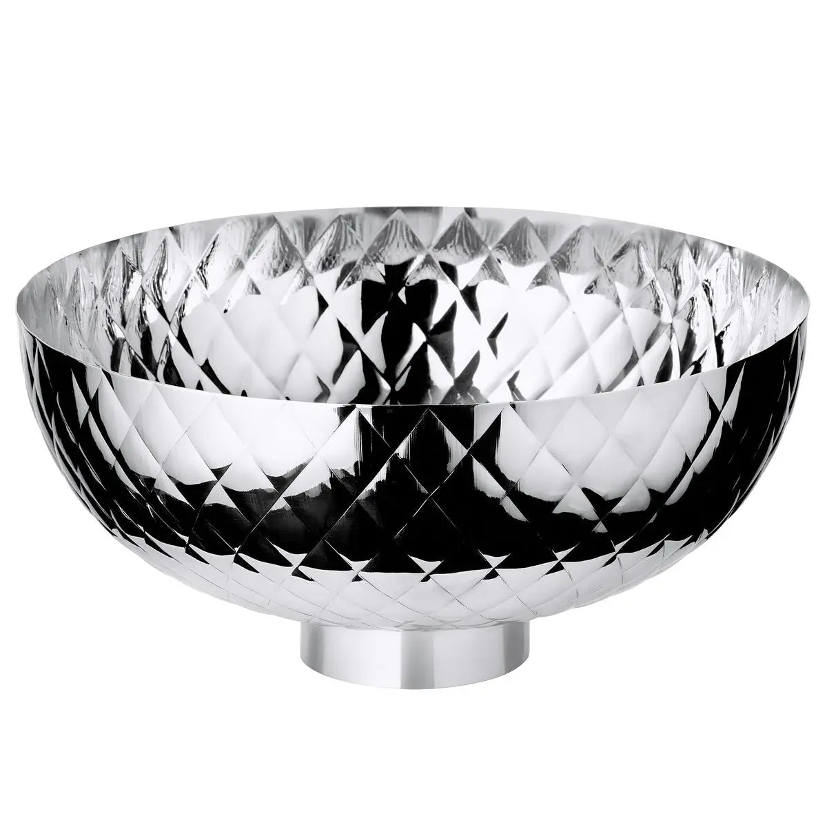 Bol Leonora (Ø 30 cm, hauteur 14 cm), acier inoxydable martelé et hautement poli EDZARD-SHOP.com
