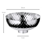 Bol Leonora (Ø 30 cm, hauteur 14 cm), acier inoxydable martelé et hautement poli EDZARD-SHOP.com