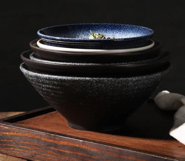 Bol céramique japonais grand ramen – Vaisselle créative artisanale traditionnelle Dropshipman