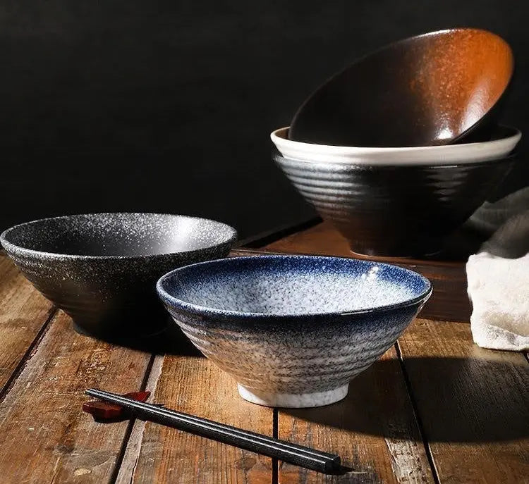 Bol céramique japonais grand ramen – Vaisselle créative artisanale traditionnelle Dropshipman