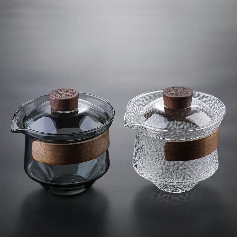 Bol couvercle traditionnel japonais – Service thé borosilicate résistant anti brûlure Dropshipman