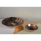Bol marron avec bord doré 20cm AULICA