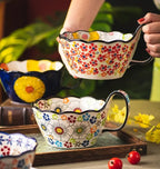 Bol peint main céramique soupe nouilles salade – Artisanal traditionnel Dropshipman