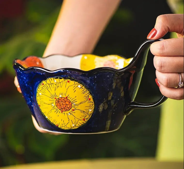 Bol peint main céramique soupe nouilles salade – Artisanal traditionnel Dropshipman