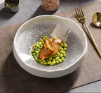 Bol salade créatif céramique dentelle élégant – Vaisselle porcelaine irrégulière ciel étoilé Dropshipman