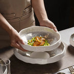 Bol salade créatif céramique dentelle élégant – Vaisselle porcelaine irrégulière ciel étoilé Dropshipman