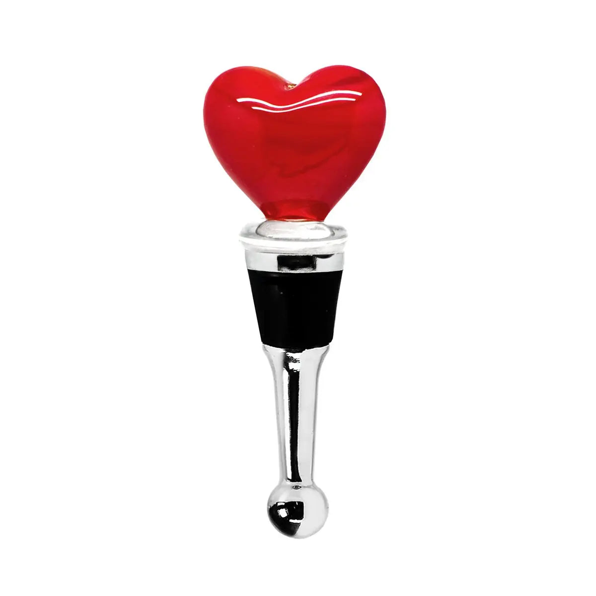 Bouchon de bouteille EDZARD coeur pour champagne, vin et vin mousseux, hauteur 10 cm, type verre de Murano, fait main EDZARD-SHOP.com