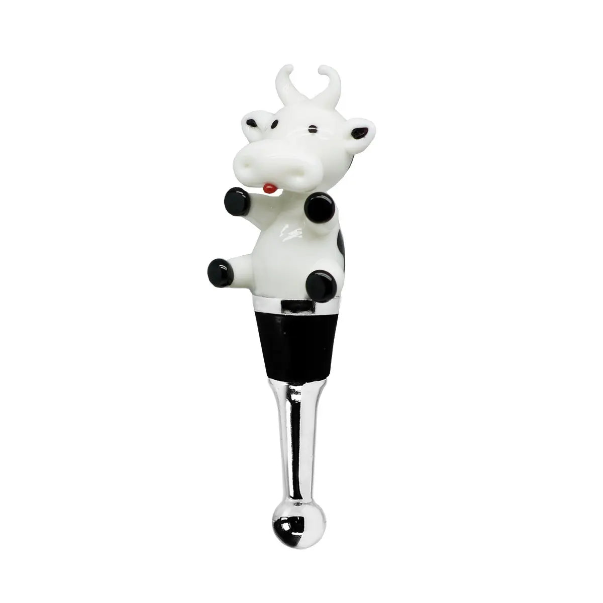Bouchon de bouteille EDZARD vache pour champagne, vin et vin mousseux, hauteur 12 cm, type verre de Murano, fait main EDZARD-SHOP.com