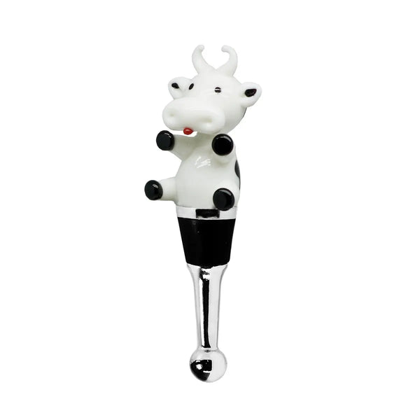 Bouchon de bouteille EDZARD vache pour champagne, vin et vin mousseux, hauteur 12 cm, type verre de Murano, fait main EDZARD-SHOP.com