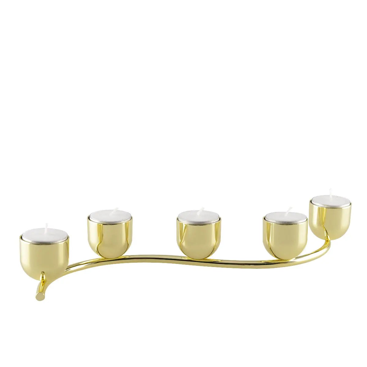 Bougeoir 5 feux torsade doré pour chauffe plat AULICA