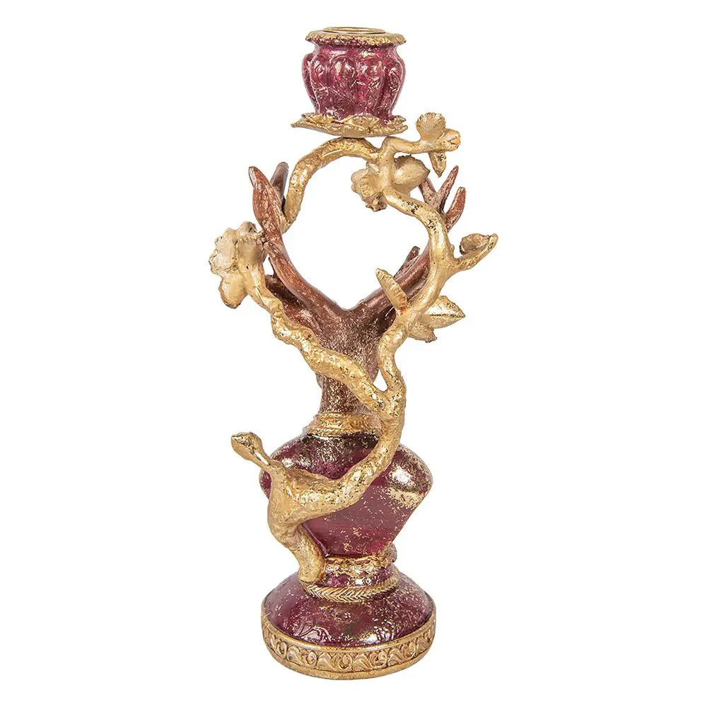 Bougeoir Cerf 14x11x31 cm Plastique Marron Clayre & Eef.