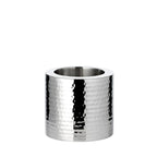 Bougeoir Cosmo (hauteur 18 cm), argent, martelé, acier inoxydable, poli EDZARD-SHOP.com