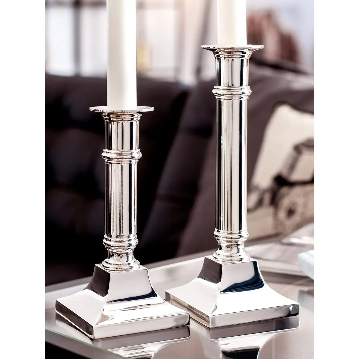 Bougeoir EDZARD Chandelier Kent, argenté, résistant au ternissement, hauteur 21 cm EDZARD-SHOP.com