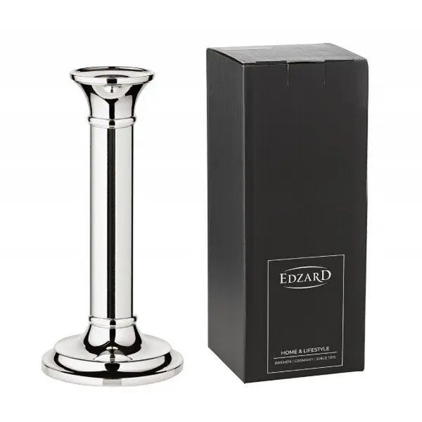 Bougeoir EDZARD Fiona pour bougie bâton, hauteur 18 cm, noble argenté, protégé contre la ternissure EDZARD-SHOP.com