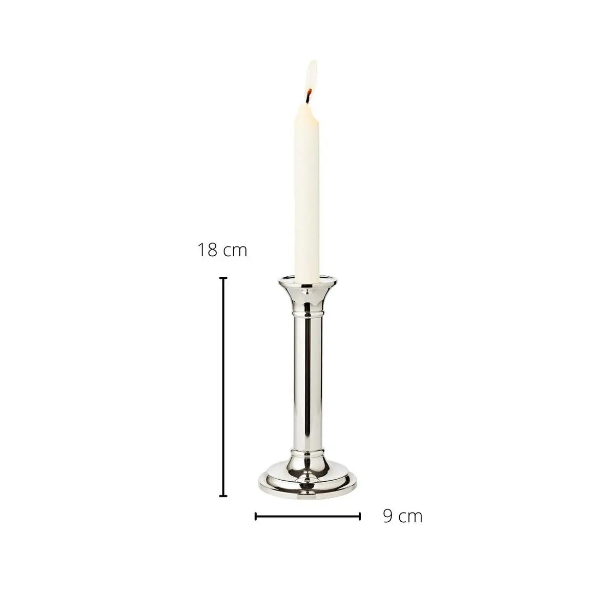 Bougeoir EDZARD Fiona pour bougie bâton, hauteur 18 cm, noble argenté, protégé contre la ternissure EDZARD-SHOP.com
