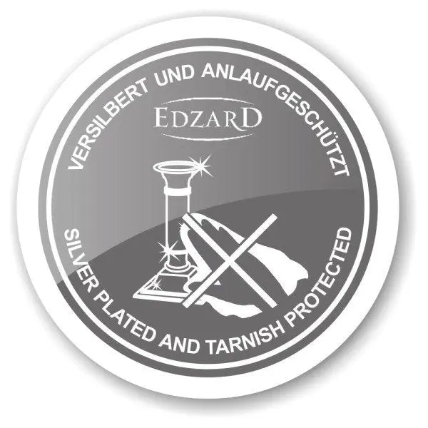 Bougeoir EDZARD Lincoln avec tige noire, noble argenté, protégé contre la ternissure, hauteur 15 cm EDZARD-SHOP.com