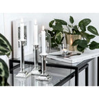 Bougeoir EDZARD Lincoln pour bougies en bâtonnet, tige cannelée, noble argenté, protégé contre la ternissure, H 23 cm EDZARD-SHOP.com