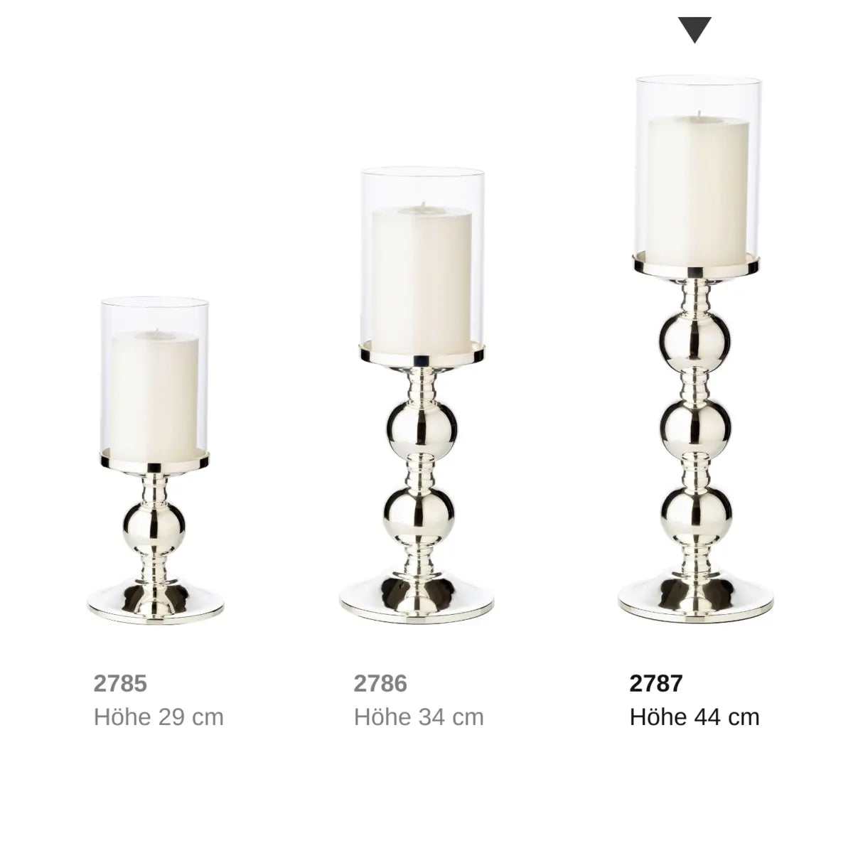 Bougeoir EDZARD bougeoir en bambou, élégant argenté, résistant au ternissement, avec verre, hauteur 43 cm EDZARD-SHOP.com