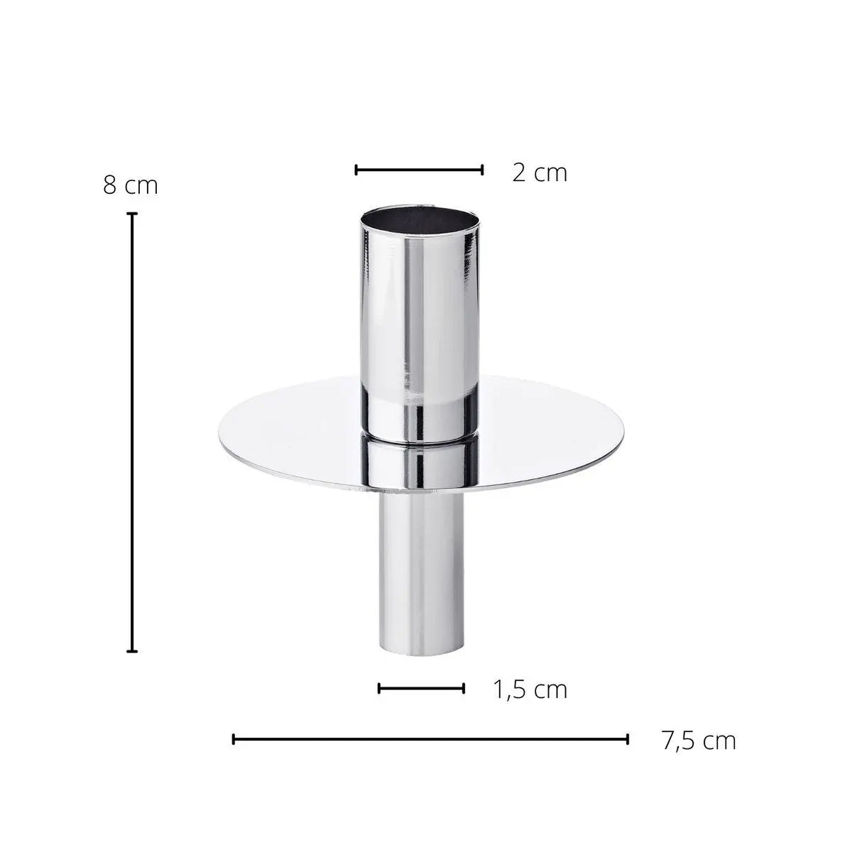Bougeoir EDZARD dessus de bouteille, acier inoxydable nickelé brillant, hauteur 8 cm EDZARD-SHOP.com