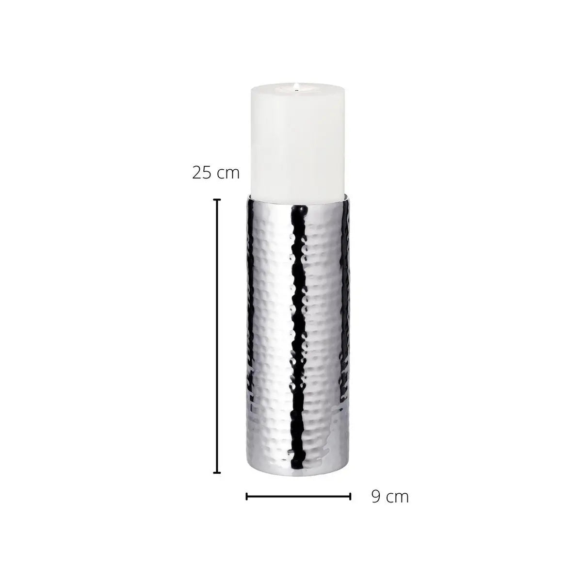 Bougeoir EDZARD, bougeoir Agadir, acier inoxydable, très poli, diamètre 8,5 cm, hauteur 25 cm EDZARD-SHOP.com