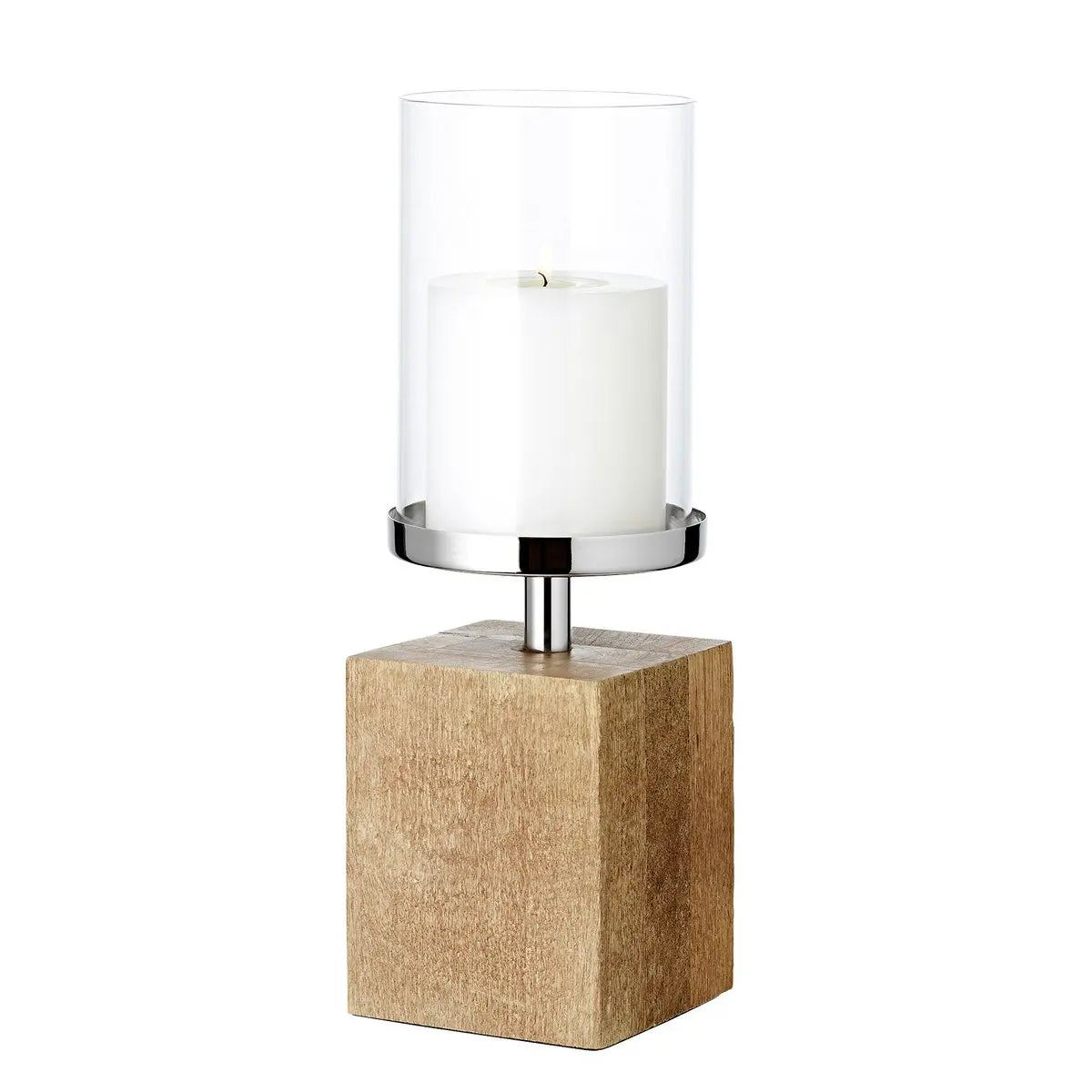 Meo Kerzenständer (Höhe 16,5 cm), vernickelter Edelstahl, Sockel aus – Zisty Home