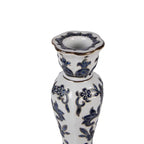 Bougeoir Ø 11x21 cm Blanc Bleu Porcelaine Clayre & Eef.