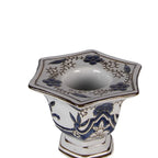 Bougeoir Ø 18x36 cm Blanc Bleu Porcelaine Clayre & Eef.