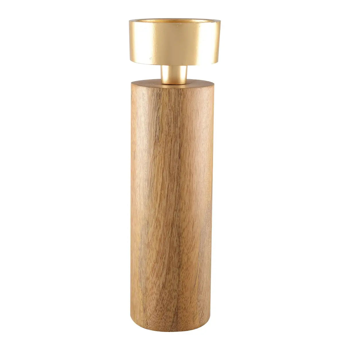 Bougeoir bois et métal doré 27cm AULICA
