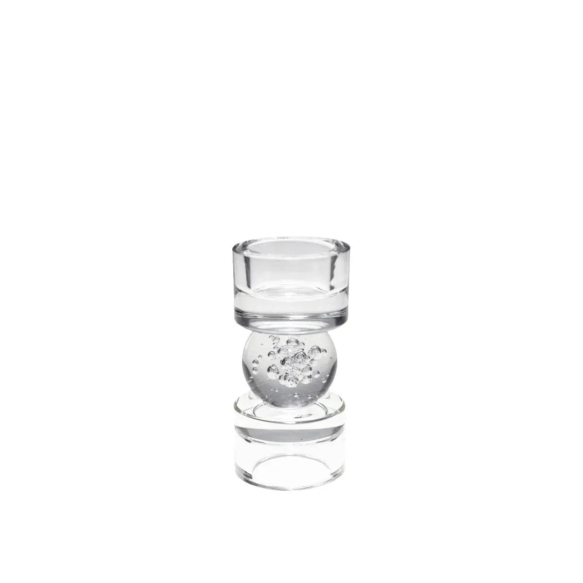 Bougeoir bulle en verre 6x6x12.5cm AULICA