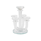 Bougeoir en cristal diamants 20x20x23cm AULICA