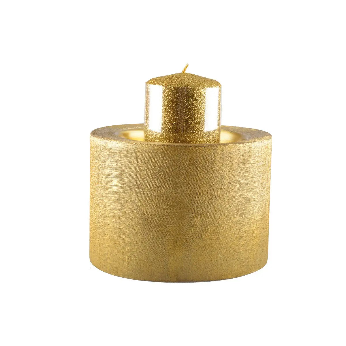 Bougeoir métal doré 16.5x16.5x11.5cm AULICA