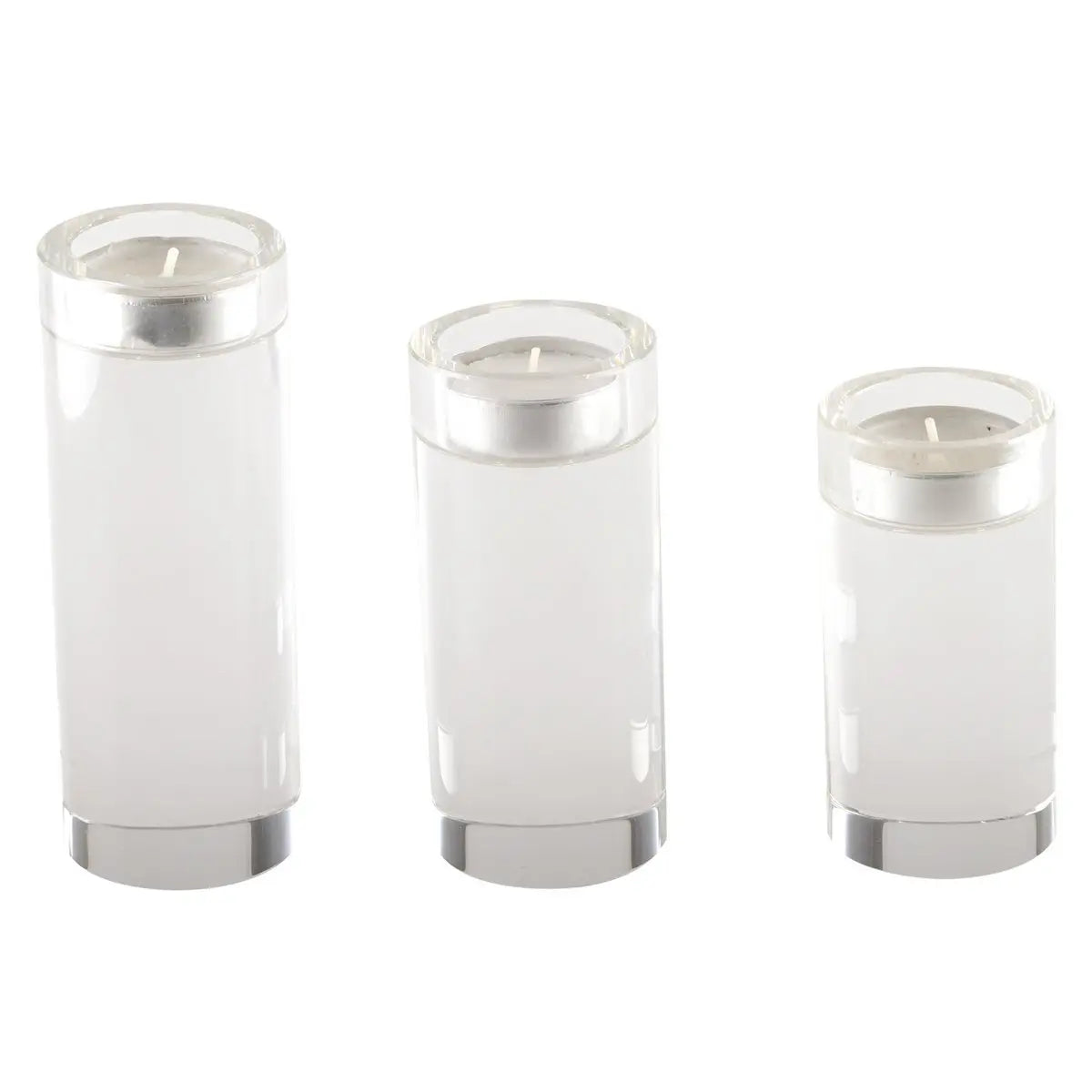 Bougeoir rond haut en verre 12 cm AULICA