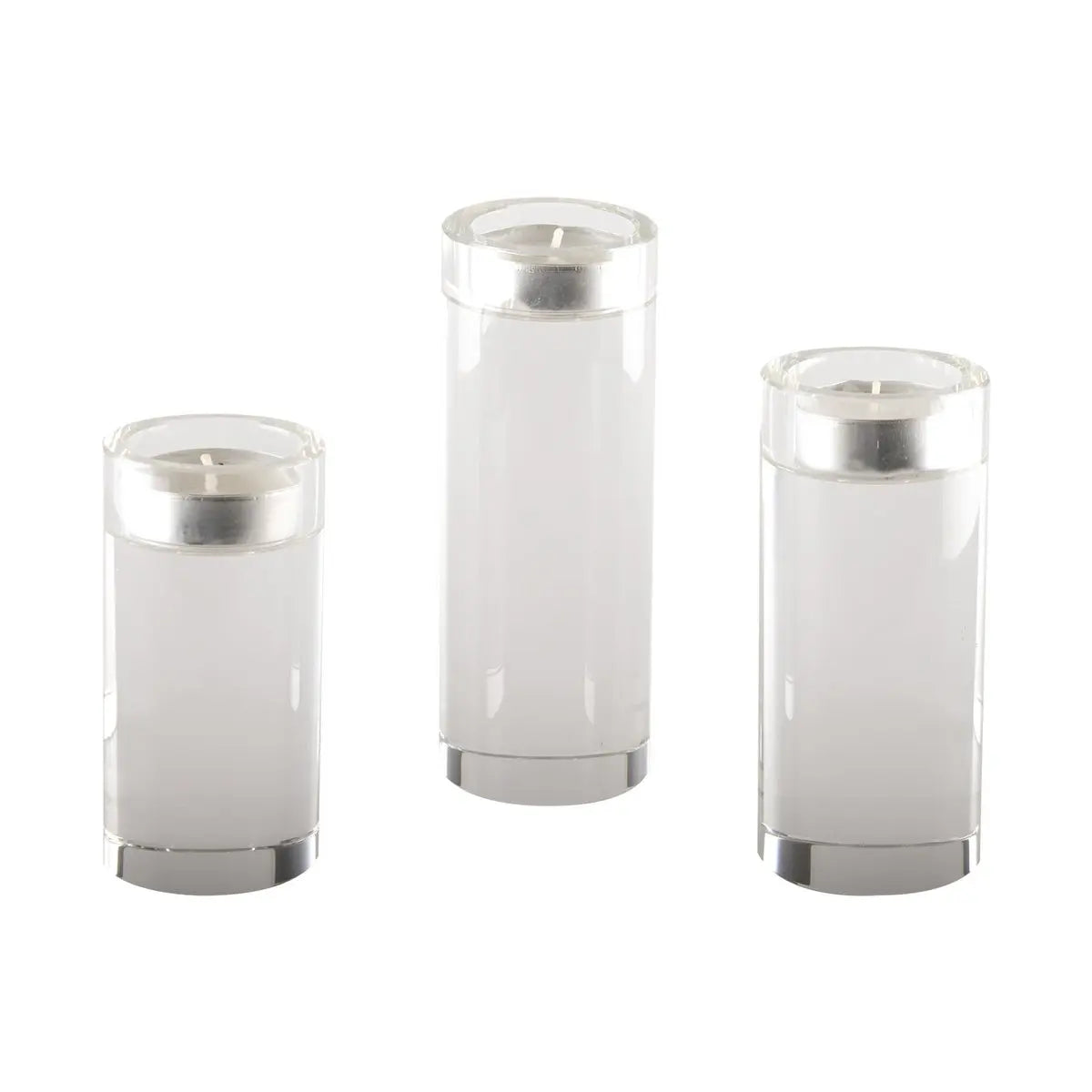 Bougeoir rond haut en verre 12 cm AULICA