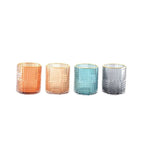 Bougeoirs 4 couleurs avec bords dorés 8x8x9cm - lot de 4 AULICA