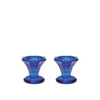 Bougeoirs bleu h5.5cm - lot de 2 AULICA
