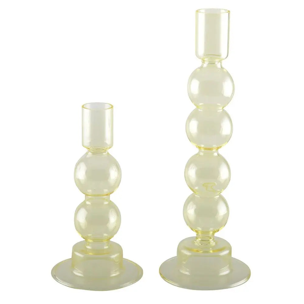 Bougeoirs bulles jaune - lot de 2 AULICA