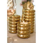 Bougeoirs dorés en céramique - lot de 3 AULICA