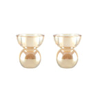 Bougeoirs en cristal ambre 7.5x7.5x8.5cm - lot de 2 AULICA