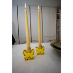 Bougeoirs papillons ambre - lot de 2 AULICA