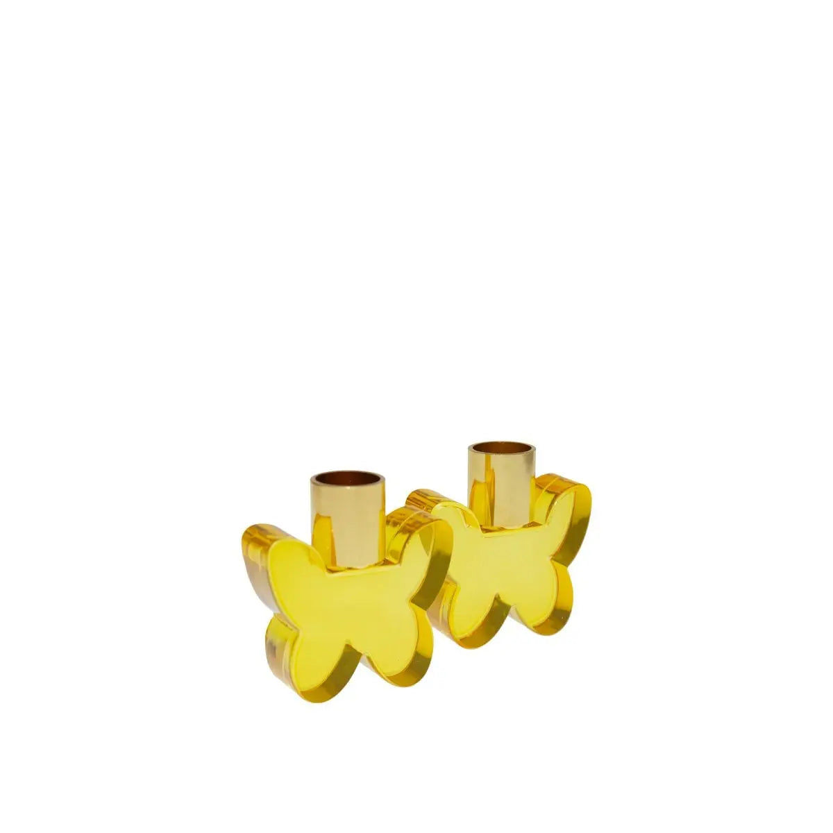 Bougeoirs papillons ambre - lot de 2 AULICA