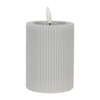 Bougie LED Ø 8x13 cm Cire grise Clayre & Eef.