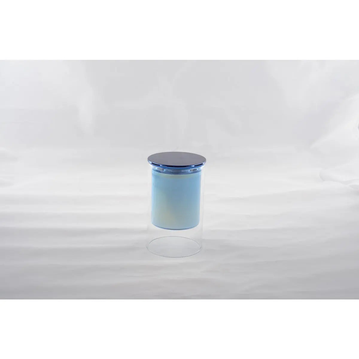 Bougie bleu parfum bois de cèdre 7x11.3cm AULICA