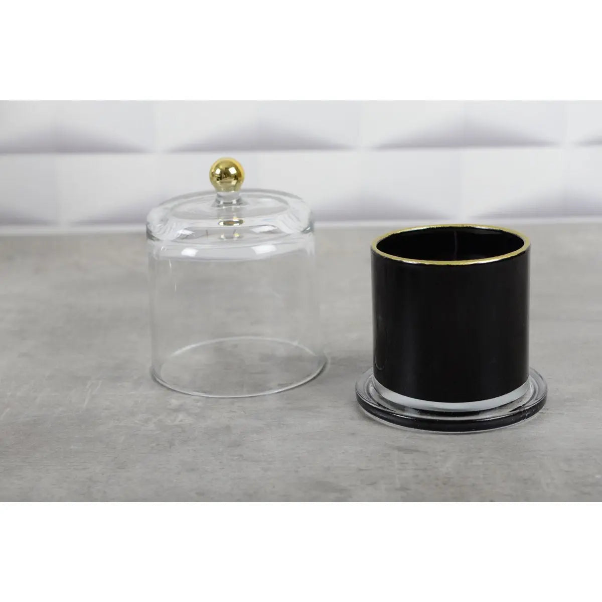 Bougie cloche noir et or parfum tonka AULICA