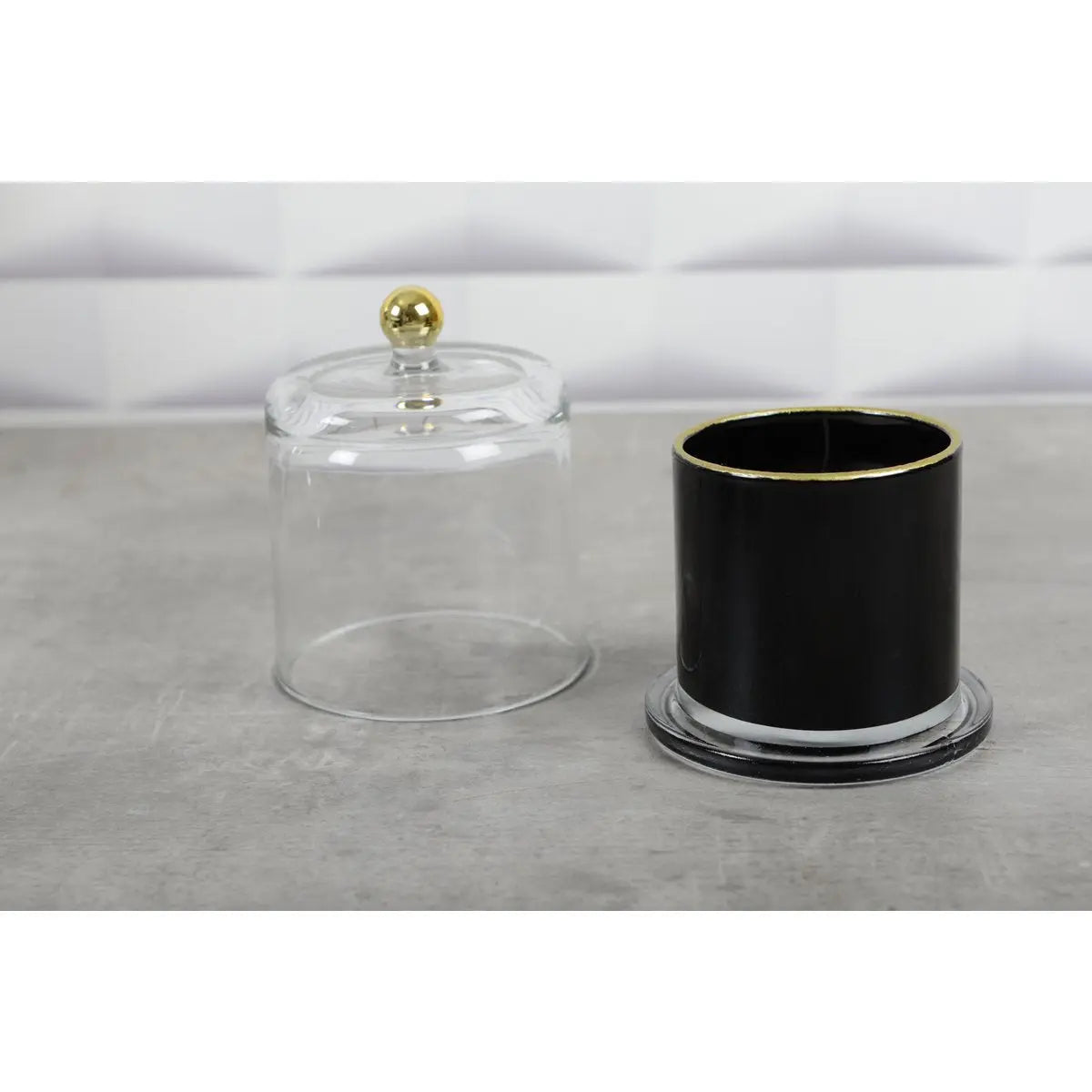 Bougie cloche noir et or parfum tonka AULICA